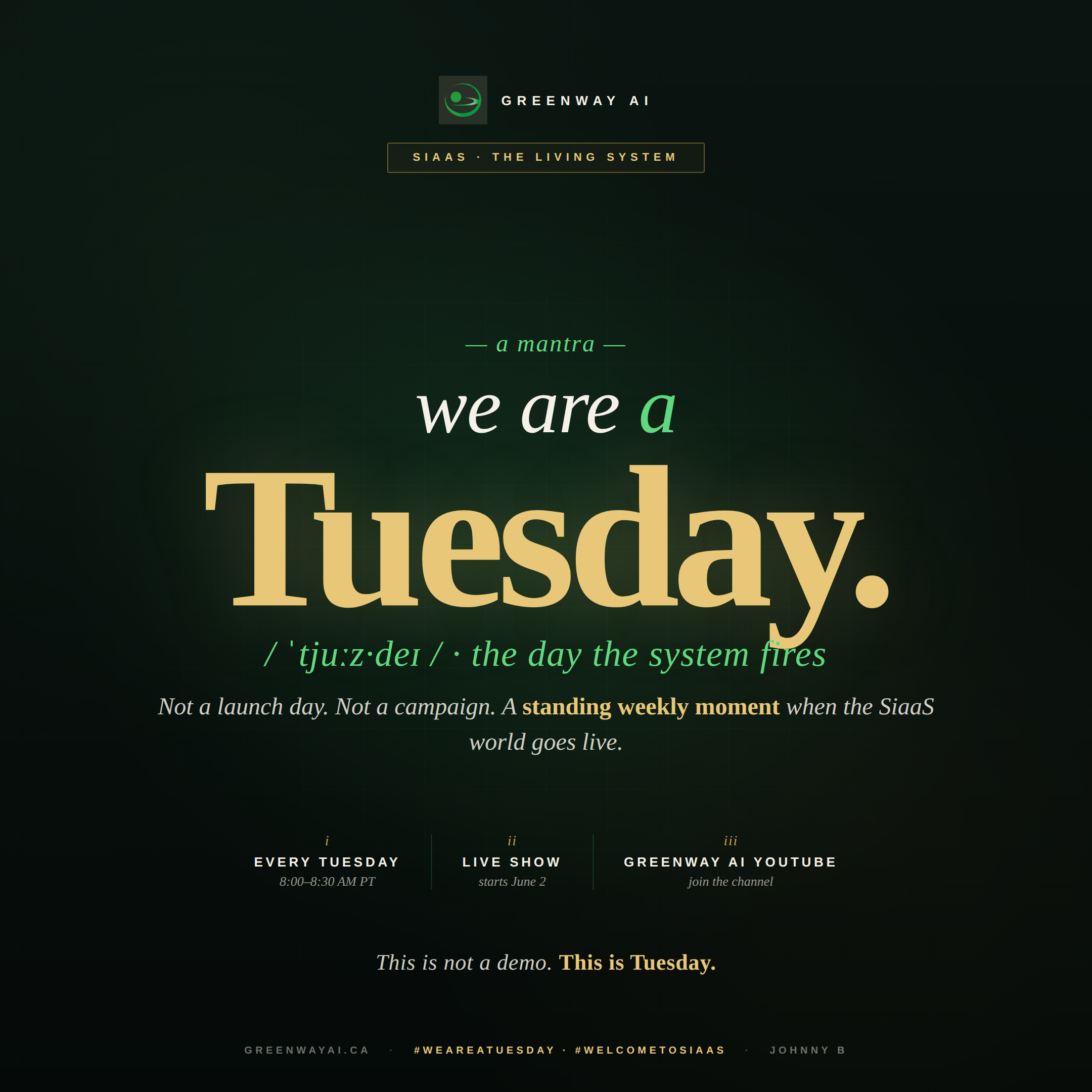We Are A Tuesday — weekly live show